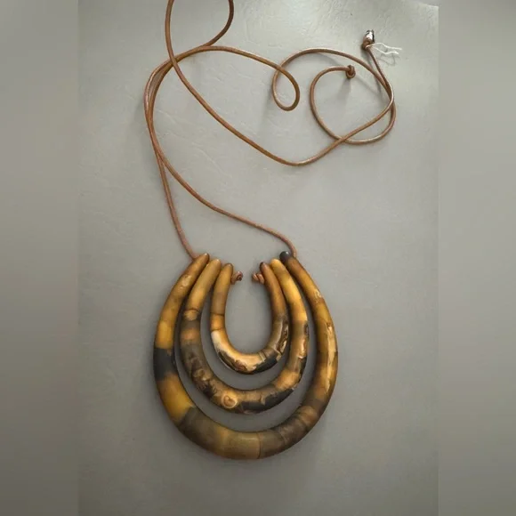 Dinosaur Designs Brown and Black Necklace - Picture 5 of 7